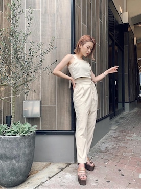 「#セットアップ」｜早久都加紗さん（レディース・158cm）の夏コーディネート