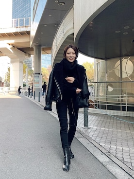 「#今日のコーデ」｜「アイテム（ブルゾン）」を使った、早久都加紗さん（レディース・158cm）の冬コーディネート