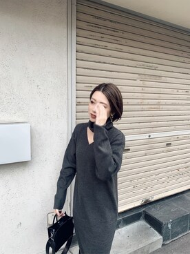「MURUA（ムルーア）のアイテム（ワンピース/ドレス）」を使った、早久都加紗さん（レディース・158cm）の秋コーディネート