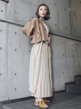 「#murua_by_staff」｜「アイテム（その他アウター）」を使った、早久都加紗さん（レディース・158cm）の春コーディネート