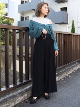 「MURUA（ムルーア）のアイテム」を使った、早久都加紗さん（レディース・158cm）の冬コーディネート