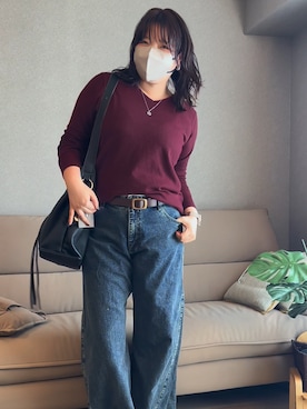 「KOBE LETTUCE（コウベレタス）のアイテム（ニット/セーター）」を使った、HARAさん（レディース・163cm）の秋コーディネート