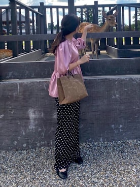 「ドットパンツ」｜𝕟𝕒𝕥𝕤𝕦𝕞𝕚さん（レディース・151cm）の秋コーディネート