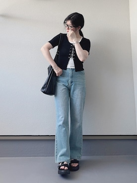 「tiptop（ティップトップ）のアイテム」を使った、haruさん（レディース・162cm）の夏コーディネート