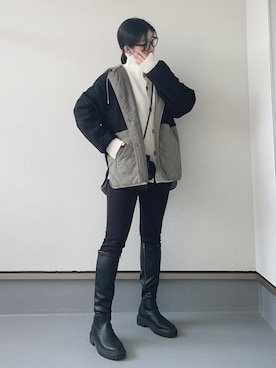 「LBC（エルビーシー）のアイテム（ジャケット/アウター）」を使った、haruさん（レディース・162cm）の冬コーディネート