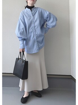 「reca（レカ）のボリューム袖タックブラウス（シャツ/ブラウス）」を使った、haruさん（レディース・162cm）の秋コーディネート
