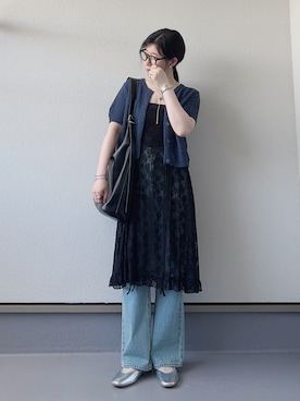 「アイテム（カーディガン/ボレロ）」を使った、haruさん（レディース・162cm）の夏コーディネート
