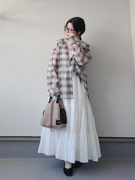 「チェック」｜haruさん（レディース・162cm）の春コーディネート
