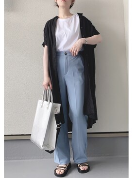 「COOLなこのコが仲間入り」｜「アイテム（シャツワンピース）」を使った、haruさん（レディース・162cm）の夏コーディネート