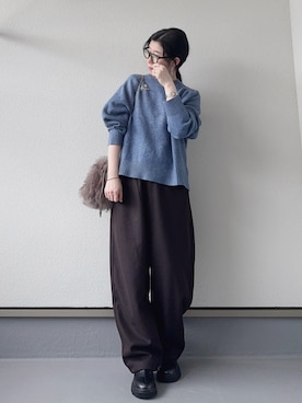 「アイテム（ブローチ/コサージュ）」を使った、haruさん（レディース・162cm）の秋コーディネート