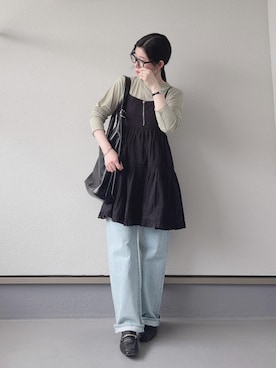 「tiptop（ティップトップ）のアイテム（ワンピース/ドレス）」を使った、haruさん（レディース・162cm）の春コーディネート