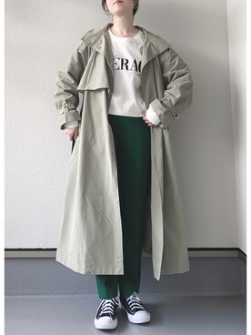 「DISCOAT（ディスコート）のアイテム（トレンチコート）」を使った、haruさん（レディース・162cm）の冬コーディネート