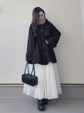 「アイテム（トレンチコート）」を使った、haruさん（レディース・162cm）の冬コーディネート