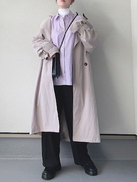「reca（レカ）のアイテム（トレンチコート）」を使った、haruさん（レディース・162cm）の冬コーディネート