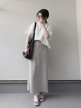 「アイテム（スカート、ベージュ系）」を使った、haruさん（レディース・162cm）の秋コーディネート