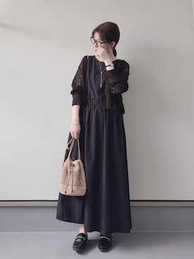 「UNIQLO（ユニクロ）のアイテム（カーディガン/ボレロ、ブラック系）」を使った、haruさん（レディース・162cm）の夏コーディネート