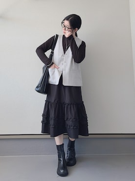 「niko and...（ニコアンド）のアイテム」を使った、haruさん（レディース・162cm）の春コーディネート