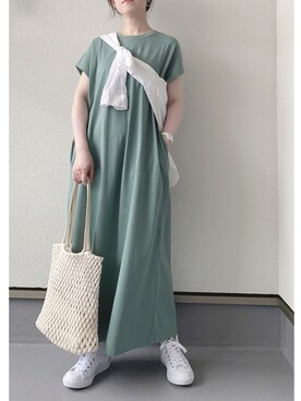 Vis ビス のワンピース ドレス グリーン系 を使った人気ファッションコーディネート Wear