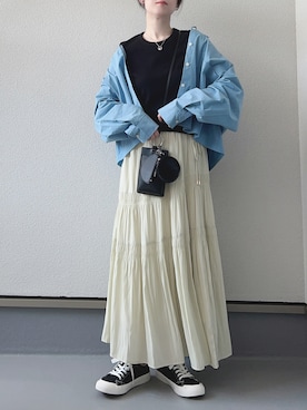 「リブT」｜「アイテム（その他）」を使った、haruさん（レディース・162cm）の春コーディネート