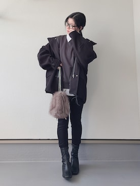 「アイテム（モッズコート）」を使った、haruさん（レディース・162cm）の秋コーディネート