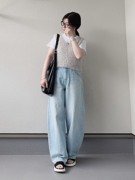 「アイテム（デニムパンツ）」を使った、haruさん（レディース・162cm）の秋コーディネート