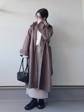 「アイテム（ボストンバッグ）」を使った、haruさん（レディース・162cm）の冬コーディネート
