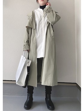 「DISCOAT（ディスコート）のアイテム（トレンチコート）」を使った、haruさん（レディース・162cm）の冬コーディネート