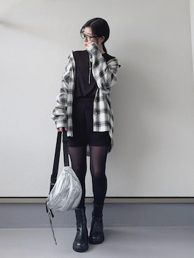 「チェックシャツ」｜haruさん（レディース・162cm）の秋コーディネート