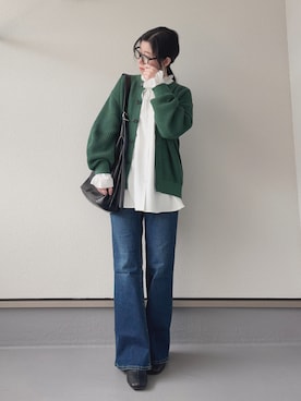 「GU（ジーユー）のアイテム（バッグ）」を使った、haruさん（レディース・162cm）の冬コーディネート