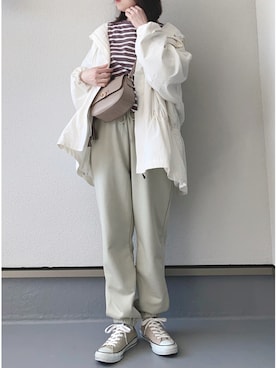 「WILD THINGS（ワイルドシングス）のアイテム（マウンテンパーカー）」を使った、haruさん（レディース・162cm）の春コーディネート