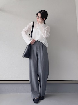 「UNIQLO（ユニクロ）のアイテム（シャツ/ブラウス、ホワイト系）」を使った、haruさん（レディース・162cm）の夏コーディネート