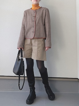 「Honeys（ハニーズ）のアイテム（ハンドバッグ）」を使った、haruさん（レディース・162cm）の秋コーディネート