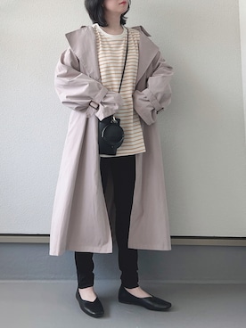 「reca（レカ）のアイテム（トレンチコート）」を使った、haruさん（レディース・162cm）の春コーディネート