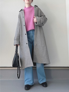 「Mila Owen（ミラオーウェン）のアイテム（ステンカラーコート）」を使った、haruさん（レディース・162cm）の秋コーディネート