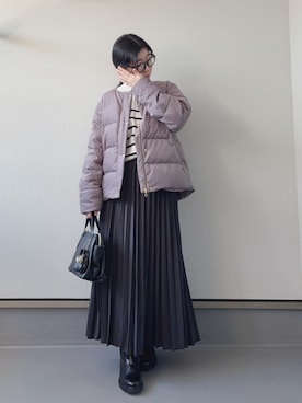 「アイテム（ボストンバッグ）」を使った、haruさん（レディース・162cm）の冬コーディネート