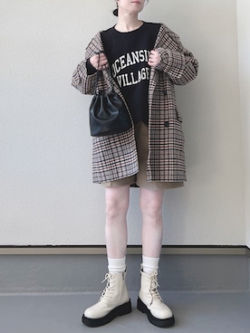「Mila Owen（ミラオーウェン）のアイテム（その他アウター）」を使った、haruさん（レディース・162cm）の秋コーディネート