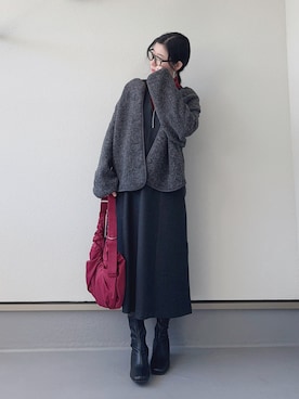 「アイテム（その他アウター）」を使った、haruさん（レディース・162cm）の冬コーディネート