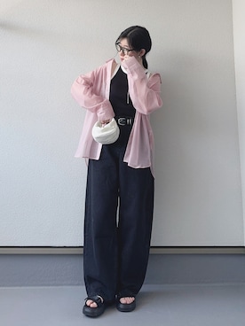 「シアーシャツ」｜haruさん（レディース・162cm）の夏コーディネート