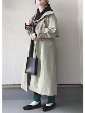 「DISCOAT（ディスコート）のアイテム（トレンチコート）」を使った、haruさん（レディース・162cm）の春コーディネート