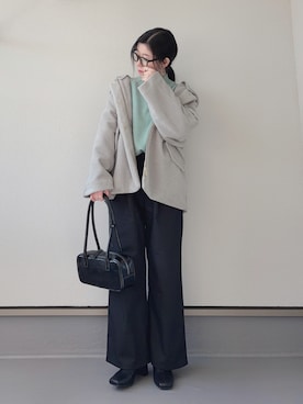 「アイテム（ボストンバッグ）」を使った、haruさん（レディース・162cm）の冬コーディネート