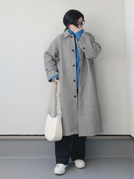 「Mila Owen（ミラオーウェン）のアイテム（ステンカラーコート）」を使った、haruさん（レディース・162cm）の冬コーディネート