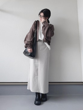 「アイテム（ブルゾン）」を使った、haruさん（レディース・162cm）の秋コーディネート