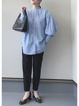 「reca（レカ）のボリューム袖タックブラウス（シャツ/ブラウス）」を使った、haruさん（レディース・162cm）の秋コーディネート