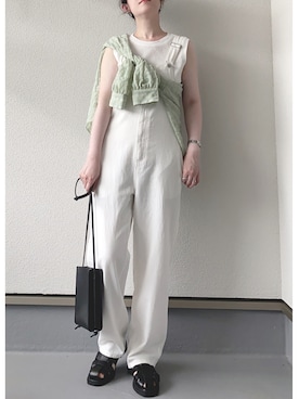 「たすき掛け」｜「アイテム（サロペット/オーバーオール）」を使った、haruさん（レディース・162cm）の夏コーディネート