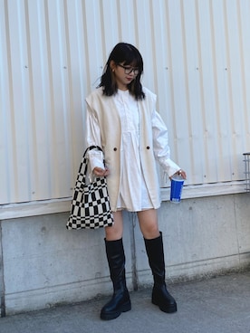 「アイテム（ベスト）」を使った、あーやんさん（レディース・160cm・20代）の秋コーディネート