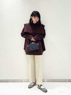 「襟付きトップス」｜「アイテム（その他シューズ）」を使った、あーやんさん（レディース・160cm）の秋コーディネート