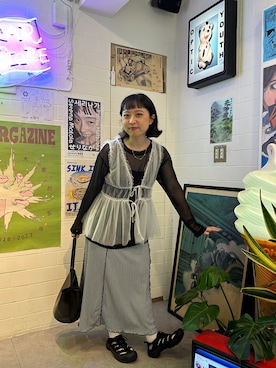 「QUEEN SHOP（クイーンショップ）のアイテム」を使った、yuさん（レディース・156cm）の夏コーディネート