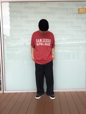 「AVIREX（アヴィレックス）のアイテム（ハンチング/ベレー帽）」を使った、 オオノさん（メンズ・178cm）の春コーディネート