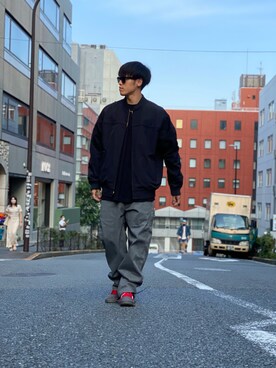 「アイテム（ブルゾン）」を使った、MELO×YHさん（メンズ・181cm・20代）の秋コーディネート