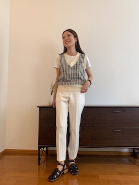 「小柄女子」｜AKOさん（レディース・150cm・30代）の夏コーディネート